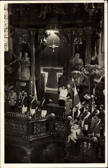 Postcard Trier in Rhineland-Palatinate, opening ceremony at the exhibition of the hl rock in the cathedral