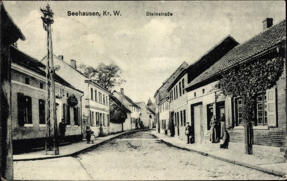 Postcard Seehausen Wanzleben Börde in Saxony Anhalt, Steinstrasse