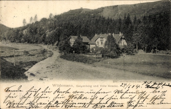 Ak Wildemann Clausthal Zellerfeld im Oberharz,  Galgenberg, Villa Kracke, Postkarte aus 1904