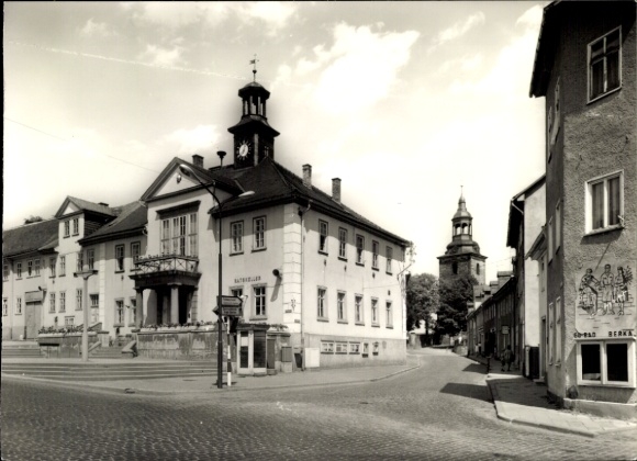 Ak Bad Berka in Thüringen, Rathaus von  historische Architektur, Straßenansicht