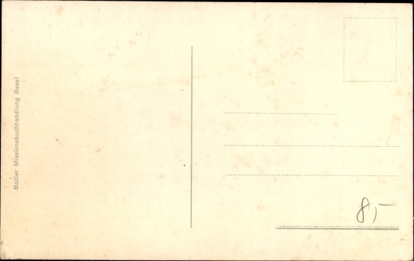 Postcard On the preaching journey, missionary in a boat, Basler Missionsbuchhandlung
