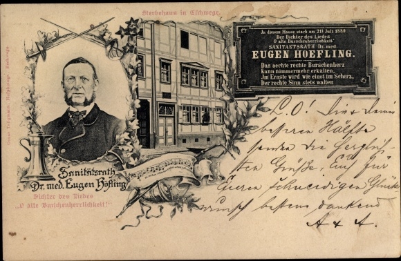 KP Eschwege an der Werra Hesse, Eugen Hoefling, poeta, lekarz, dom śmierci