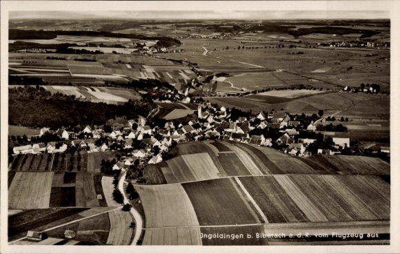 Postcard Ingoldingen in Württemberg, aerial photograph