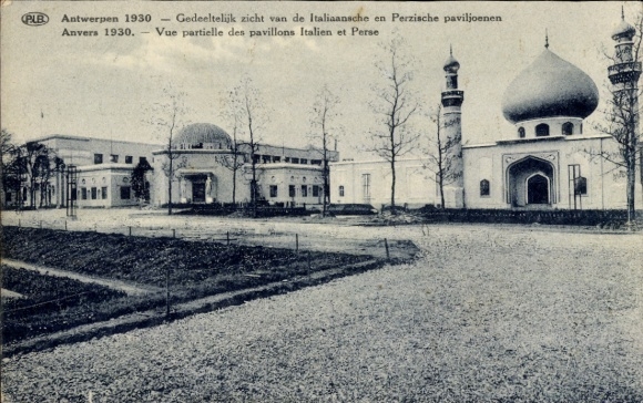 PC Anvers Antwerp Flanders, exhibition 1930, pavilions Italy et Perse