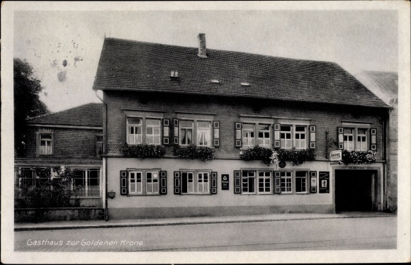Postcard Großsachsen Hirschberg an der Bergstrasse, Inn zur Goldenen Krone