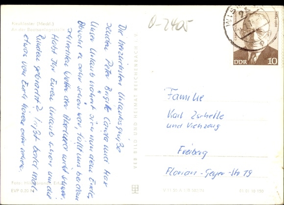 Postcard Neukloster in Mecklenburg, Bootsanlegestelle