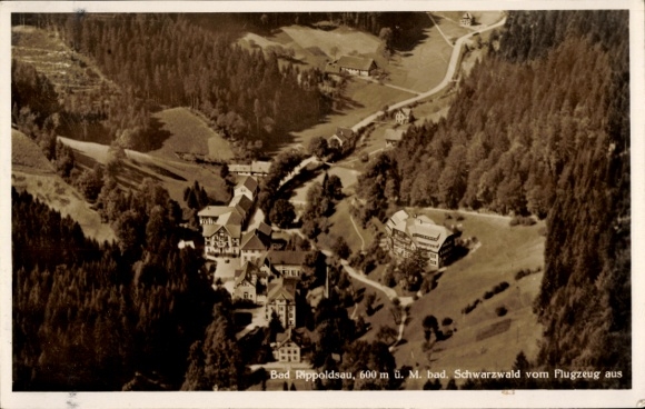 Postcard Bad Rippoldsau Schapbach in the Black Forest, aerial photograph of the Klösterle