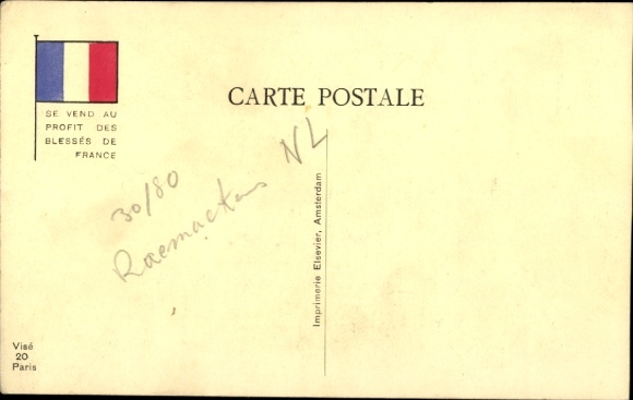 Artist Postcard Raemurkers, Louis, French Red Cross, Demasquee, Le Livre Jaune, Marianne, German