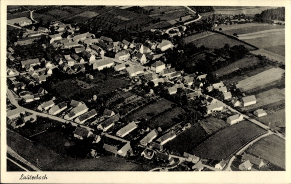 Postcard Lauterbach Ebersbach Saxony, aerial photograph