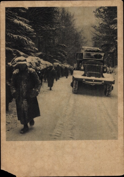 Postcard Premiere Armee Francaise, Refueling in the Vosges, January 1945