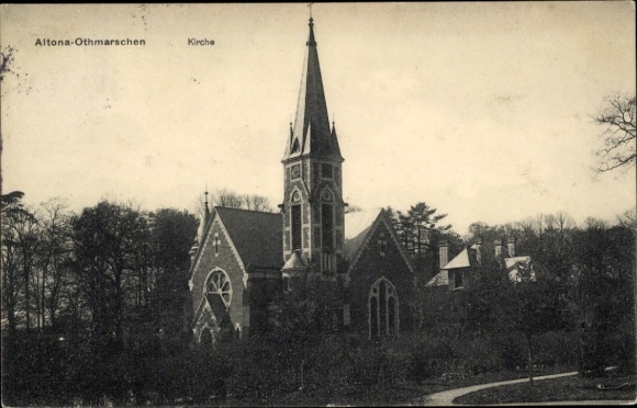 Postcard Hamburg Altona Othmarschen, Church