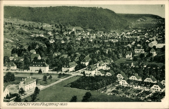 Ak Grenzach Wyhlen am Rhein, Fliegeraufnahme