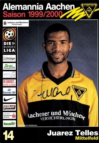 Autogrammkarte Fußballer Juarez Telles, Alemannia Aachen, Autogramm