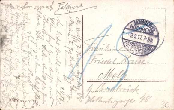 PC Homberg (Kassel district) on the Efze River in Hesse, soldier with iron salute, text: Iron salute...
