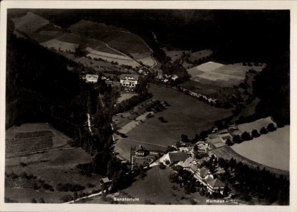 Ak Oberglottertal Glottertal im Schwarzwald, Luftbild, Sanatorium, Kurhaus,  Schwarzwald