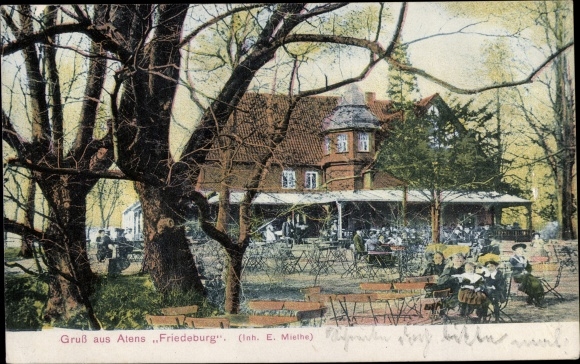 Postcard Atens Nordenham in the Oldenburger Land, inn Friedeburg, owner E. Miethe