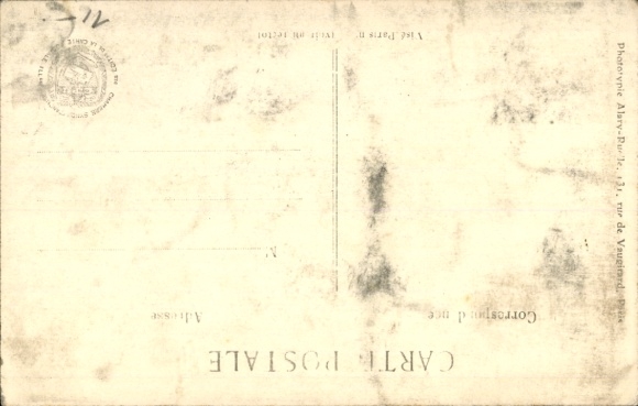 Postcard Laheycourt Meuse, bombed town hall, war 1914