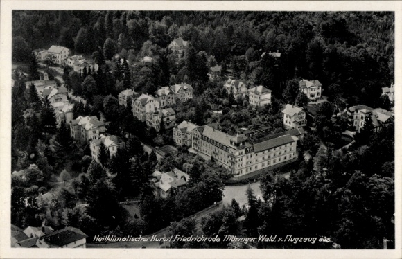 Postcard Friedrichroda in the Thuringian Forest, aerial photograph