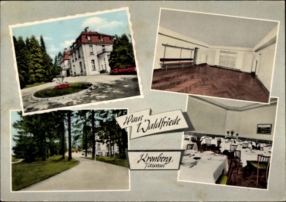 Ak Kronberg im Taunus, Haus Waldfriede,  Taunus, Garten, Innenräume, Essbereich