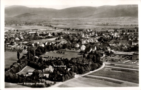 Postcard Bad Krozingen in Breisgau Black Forest, aerial photograph