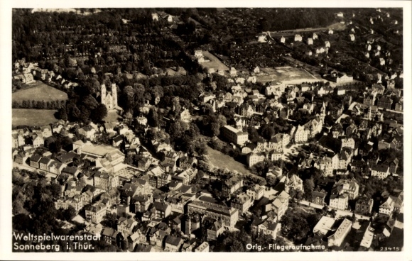 Postcard Sonneberg in Thuringia, aerial photograph
