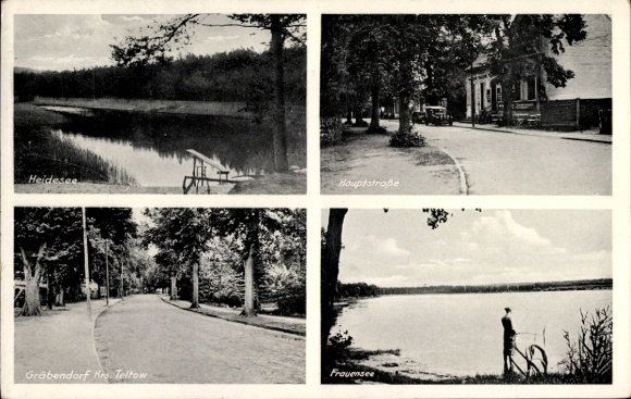 Postcard Gräbendorf in der Mark, Heidesee, Hauptstraße, Frauensee