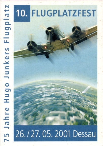 Postcard Dessau in Saxony Anhalt, 10th Airfield Festival, Junkers Airfield, Bundeswehr Exhibition Luftwaffe