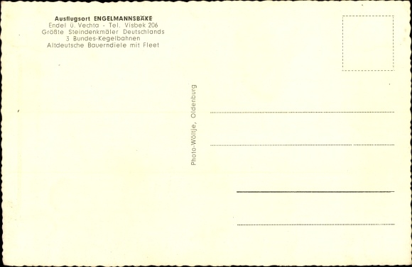 Ansichtkaart Endel Visbek in Oldenburg, Gasthaus Engelmannsbäke