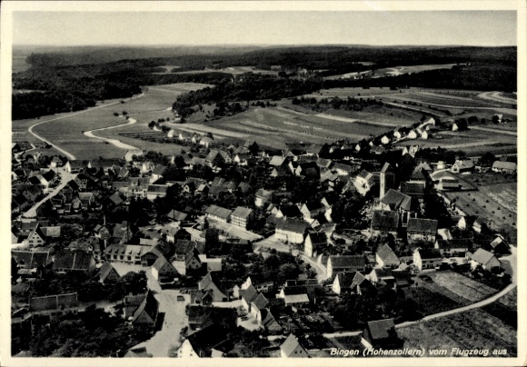 Postcard Bingen am Rhein, aerial photograph of Hohenzollern, houses, landscape, aerial photograph
