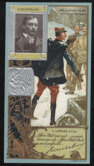 Merchant picture advertising card Lefevre-Utile Lu Art Nouveau, G. Courteline