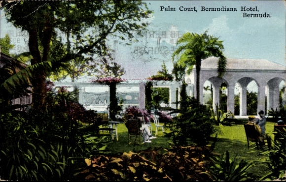 Postcard Bermuda, Palm Court, Bermudiana Hotel