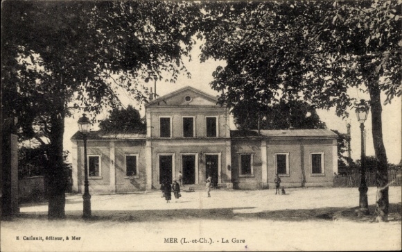 Postcard Mer Loir et Cher, La Gare