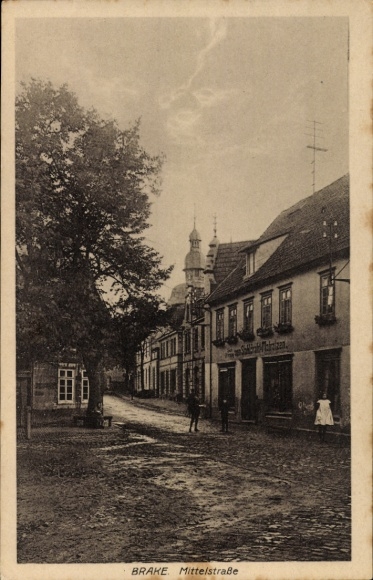 Postcard Brake Lemgo in Lippe, Mittelstraße