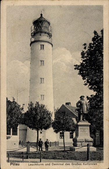 PC Baltijsk Pillau East Prussia, lighthouse, monument to the Great Elector