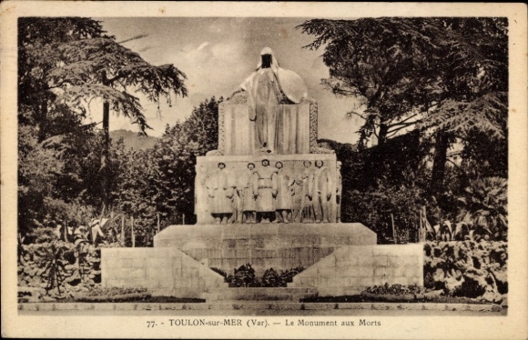 Postcard Toulon sur Mer Var, Monument aux Morts