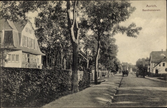 Postcard Aurich in East Frisia, Sandhorsterstrasse