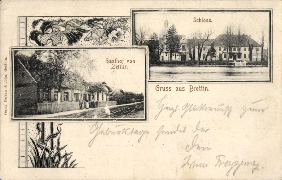 Postcard Brettin Jerichow an der Elbe, Inn von Zettler, Castle