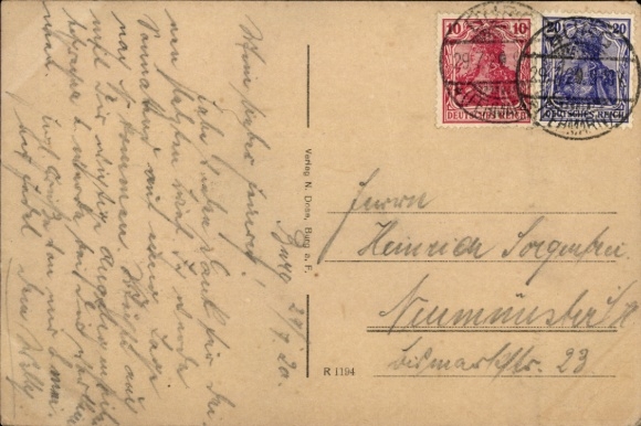 Postcard Burg on the island of Fehmarn, market