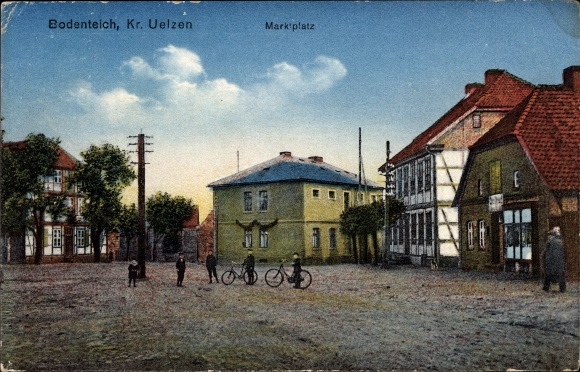 Postcard Bad Bodenteich in the Lüneburg Heath, market square