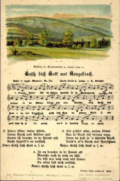30 song cards, Anton Günther