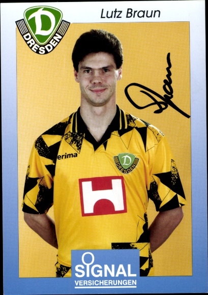 Autogrammkarte Fußballer Lutz Braun, SG Dynamo Dresden, Autogramm