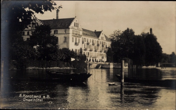 Ak Konstanz am Bodensee, Unselhôtel,  Wasser, Boote