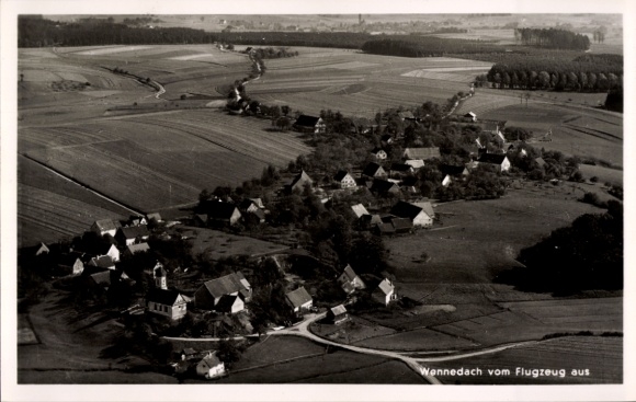 Postcard Wennedach Ochsenhausen in Württemberg, aerial photograph