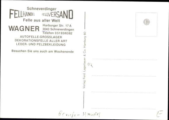 PC Schneverdingen in the Lüneburg Heath, Wagner fur trade, Harburger Straße 17A, car skins