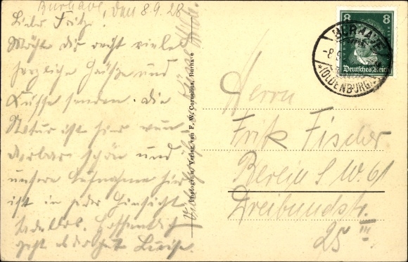 Postcard Nordseebad Burhave Butjadingen Wesermarsch, section on the canal, windmill