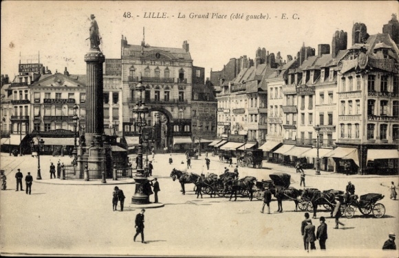 CPA Lille Nord, La Grand Place, Kutsche