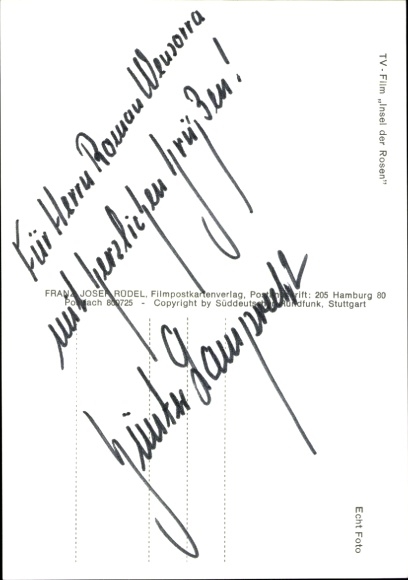 Postcard actor Günter Lamprecht, portrait, autograph