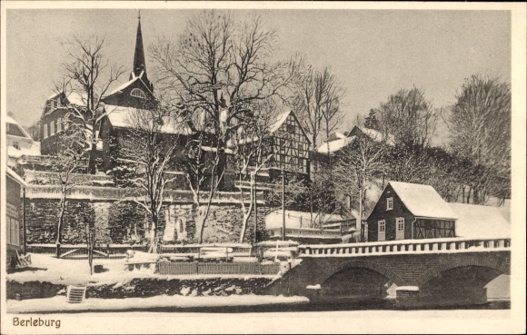 PC Bad Berleburg in Westphalia, partial view, winter