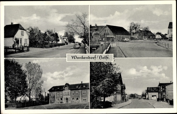 Ak Wankendorf in Holstein, Straßenpartien, Shell Tankstelle, Gebäude