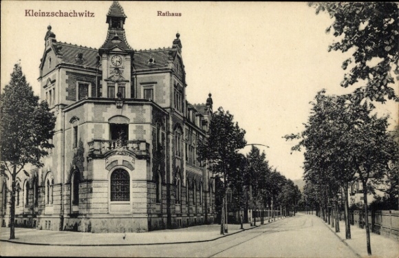 Postcard Dresden Kleinzschachwitz, Town Hall